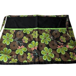 Floral Apron with Green and Pink Accents